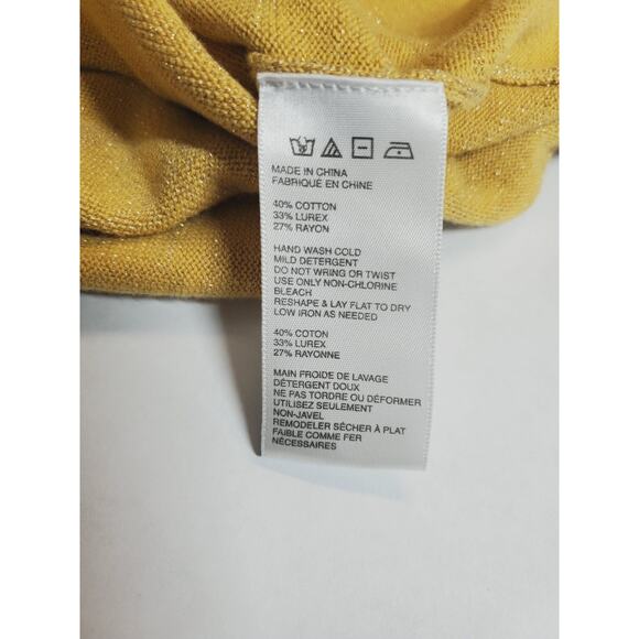 Free People Womens Medium Sweater Dress FRENCH GIRL MINI Gold Shimmer *no Belt - Picture 8 of 13